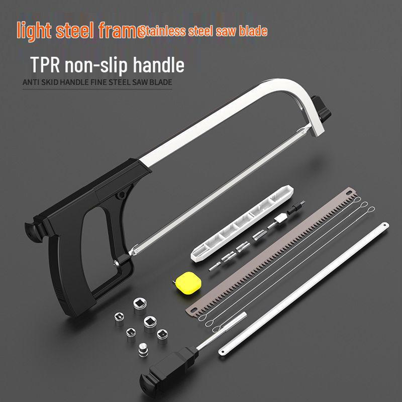 Универсальная ножовочная рамка с мини-пилками для лобзика и ножовочными полотнами для деревообработки и бытового использования