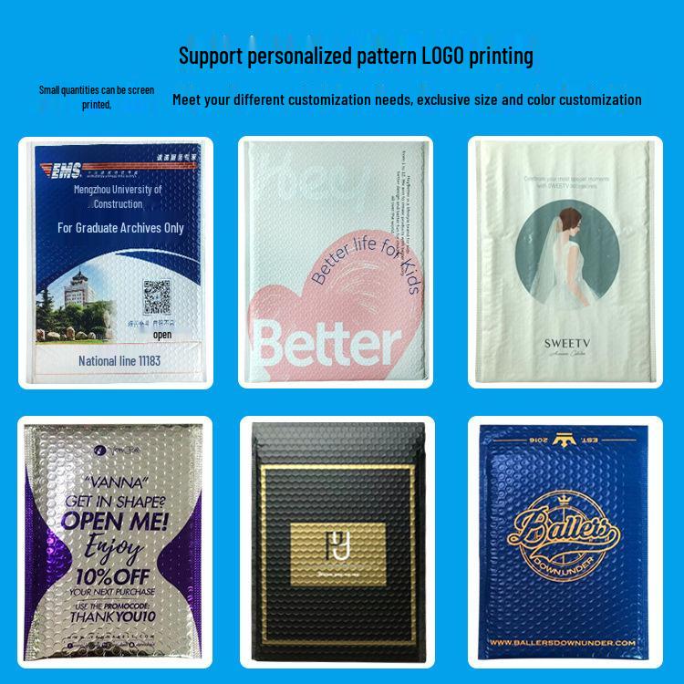 Black Matte Long Strip Large Bubble Envelope for Apparel Packaging