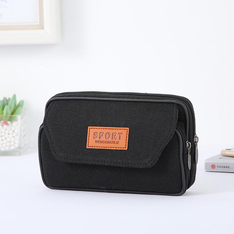 New Canvas Multifunctional Cell Phone Waist Bag - Fashionable, Durable, and Wearable