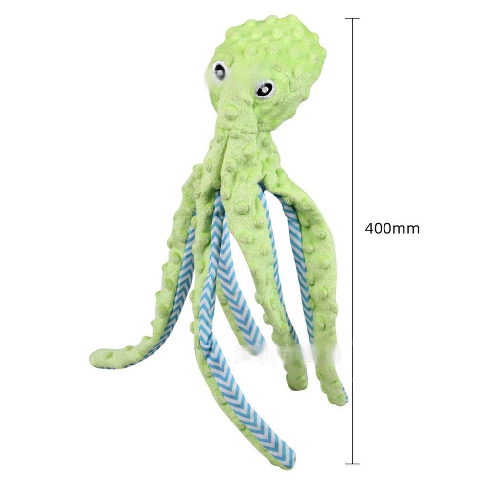 Пищащая плюшевая игрушка для собак в форме милого осьминога, интерактивная, уменьшающая скуку, мягкая игрушка для жевания для маленьких, средних и больших собак