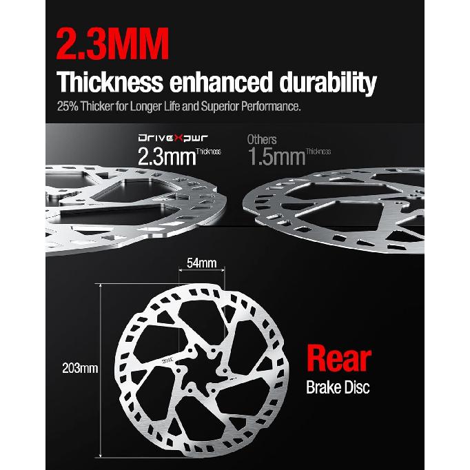 Прочный усиленный задний тормозной диск из нержавеющей стали толщиной 203 мм для Light Bee/Surron/Sur-Ron/Sur Ron X/Sur Ron S/X160/X260