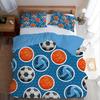Cartoon 3D Printed Football Colored Duvet Cover Set, Soft Comfortable No Core Home Textile Decor For Kids Boys Bedding Sets Gift