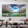 Romantic Flower Moon Couple Swan Animal Canvas Painting Wall Art Pictures Poster and Prints For Living Room Home Decor