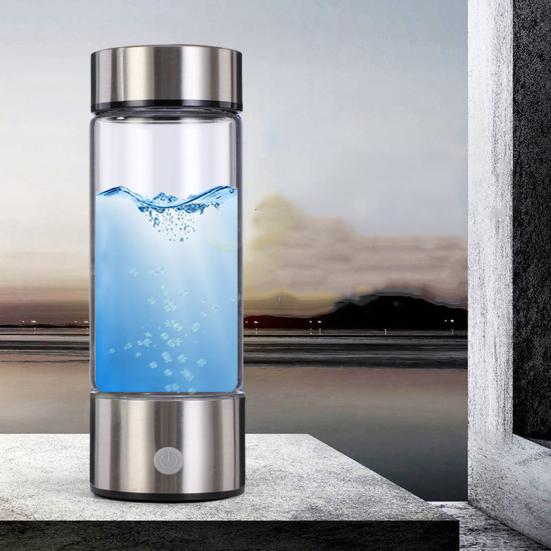1 Set 420ML Hydrogen Water Bottle USB Charging Portable Hydrogen Water Generator for Home Office Travel