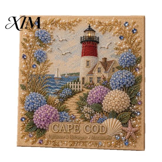Painting Kits for Adults DIY Faux Pearl Kit, Handmade Floral Landscape 3D Gem Bead Art Craft, Exquisite Wall Sparkling Rhinestone Kit Living Room Home
