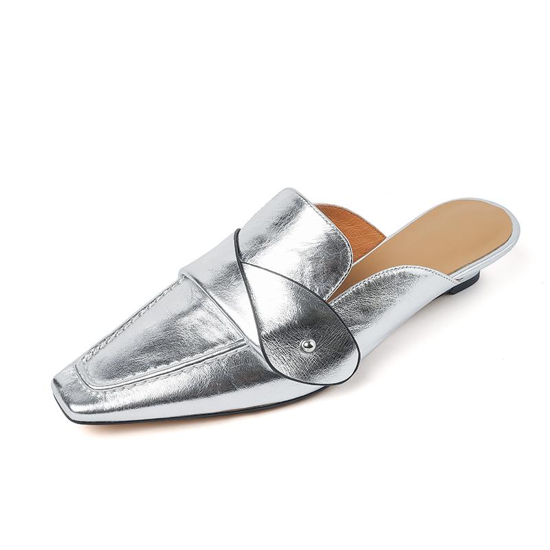 Muller Тапочки женские туфли-лодочки с квадратным носком из натуральной кожи тапочки весна-лето лаконичные повседневные рабочие туфли женские новое поступление