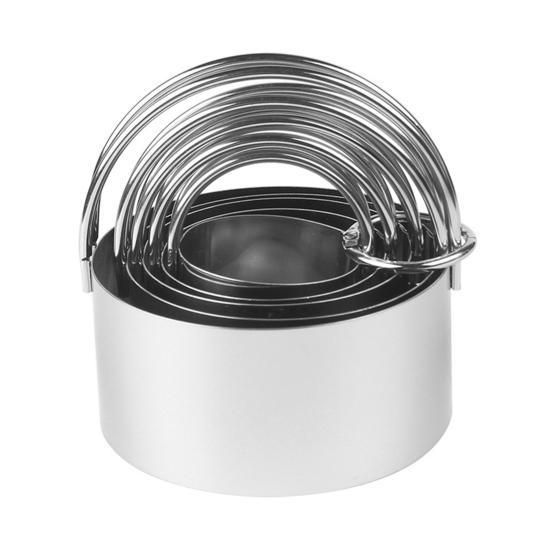 5 шт. формочки для печенья из нержавеющей стали с ручкой разных размеров, квадратные круглые звезды, цветы, сердце, любовь, пресс, форма для резки печенья, кухонные инструменты для выпечки