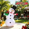4FT Christmas Inflatable Snowman with Berry Bag, LED Blow Up Snowman Figure, Outdoor Xmas Party Yard Decoration