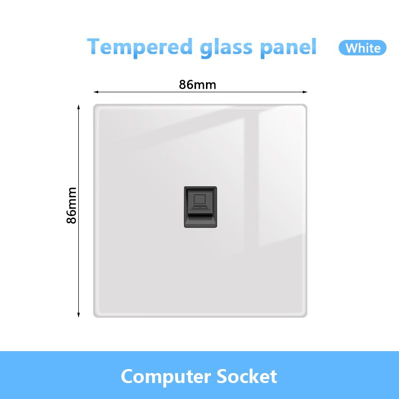 Белый светодиодный индикаторный световой выключатель Панель стеклянная клавиша пианино Самовосстанавливающийся настенный выключатель розетка, UK FR EU Универсальная электрическая розетка USB