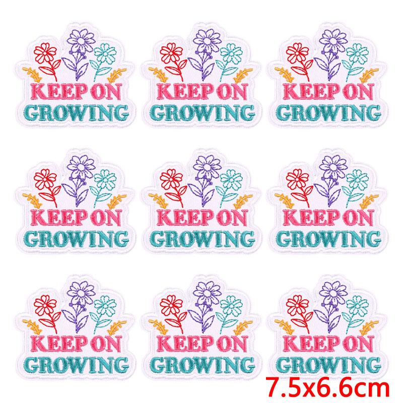 10Pcs/Lot Wholesale Cartoon Letters Embroidery Party Time Patch Iron On Patches For Clothing Thermoadhesive Patches On Clothes