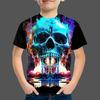 Новая детская футболка, одежда, футболка с 3D принтом черепа для мальчиков и девочек, летняя детская одежда, модная футболка, топы для мальчиков и девочек, футболки
