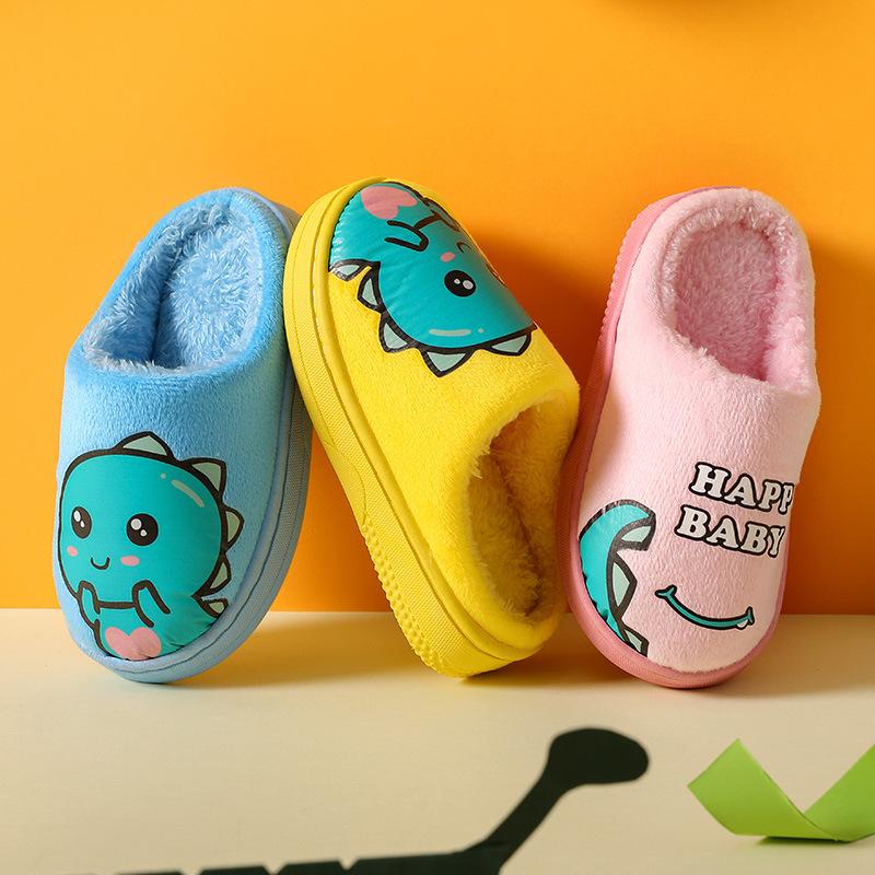 3-10 Years Old Warm Children's Cotton Slippers Cartoon Indoor Parent-child Anti Slip Floor for Boys and Girls Cotton Shoes