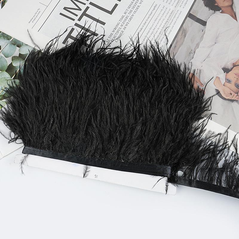 8-10Cm Ostrich Feather Wedding Dress Diy Performance Clothing Accessories Feather Tassel Including Webbing