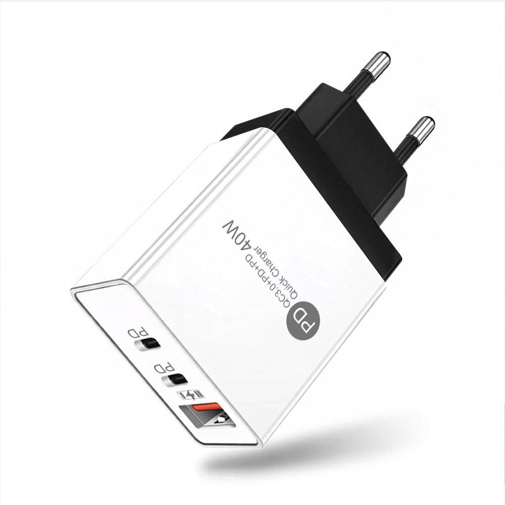 PD33W QC3.0 GaN Multi-Port European Standard Fast Charger, 9V/12V Fast Charging Adapter