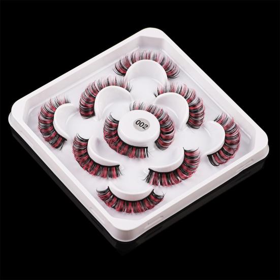 Yousheng 1 коробка накладных ресниц драматический 3D эффект красочные цветные русские полоски ресницы наращивание ресниц макияж для женщин