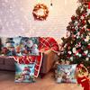New Christmas Printed Cushion Cover Christmas Elk Home Sofa Decoration Cushion Cover Bedside Cushion