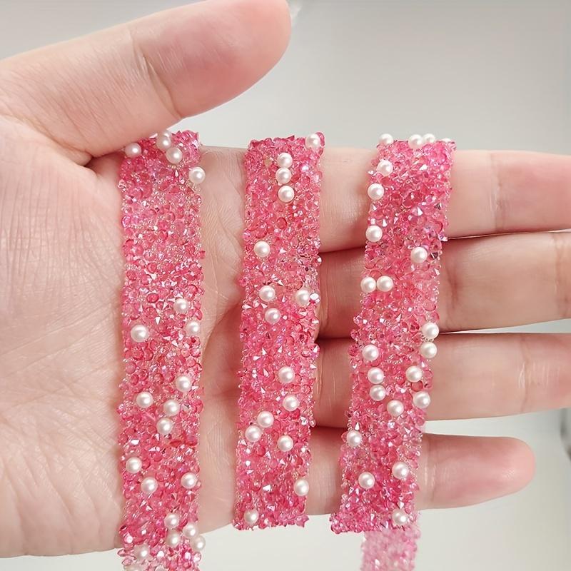 Versatile Multi-Color Rhinestone Ribbon - 1 Yard, Easy Stick & Cut for DIY Fashion, Gifts, and Decorations