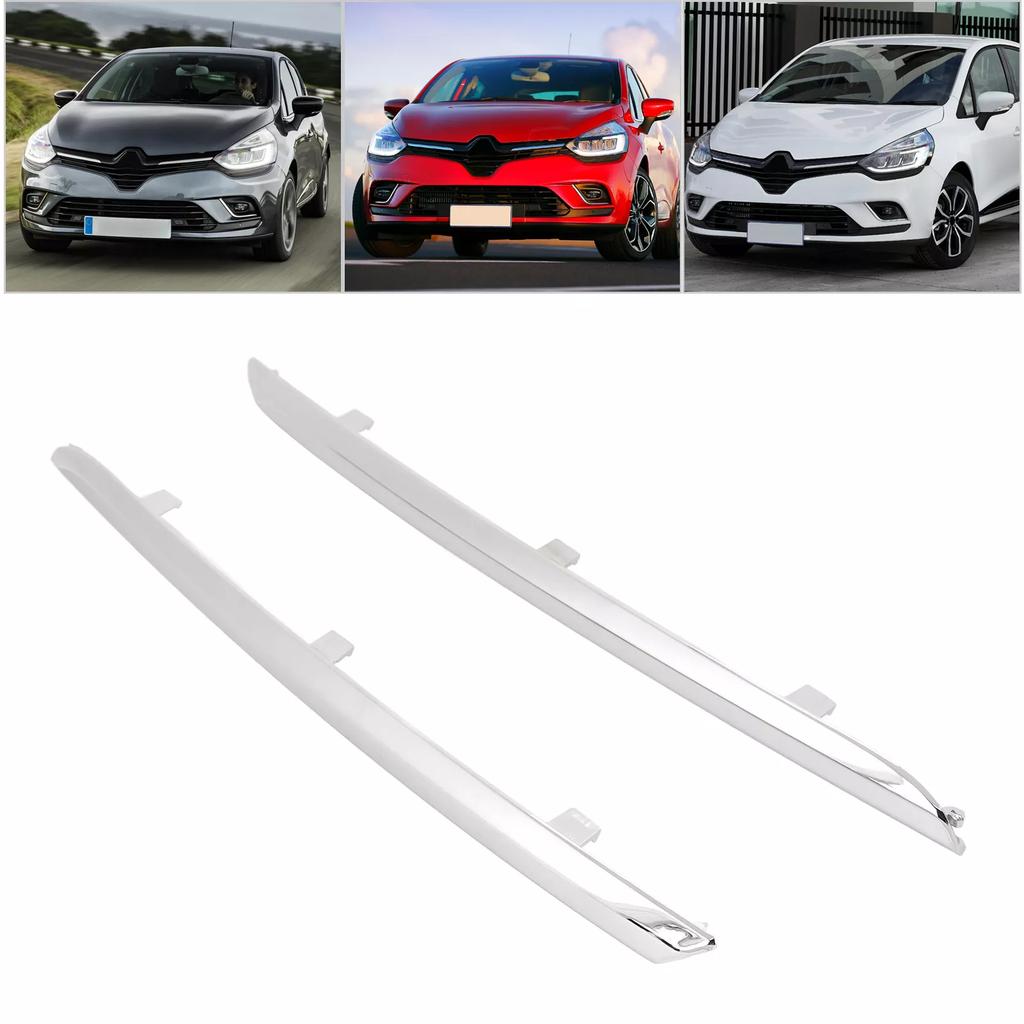 For Renault Clio IV 4 2016-2019 Grille Strip Moulding Chrome Front Bumper Cover Abs Facelift modified exterior accessories