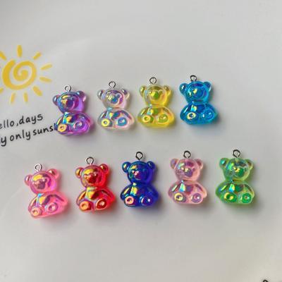 Смола Аксессуары Мультяшный Цветной Медведь DIY Серьги Брелок Подвеска для Сумки Материал