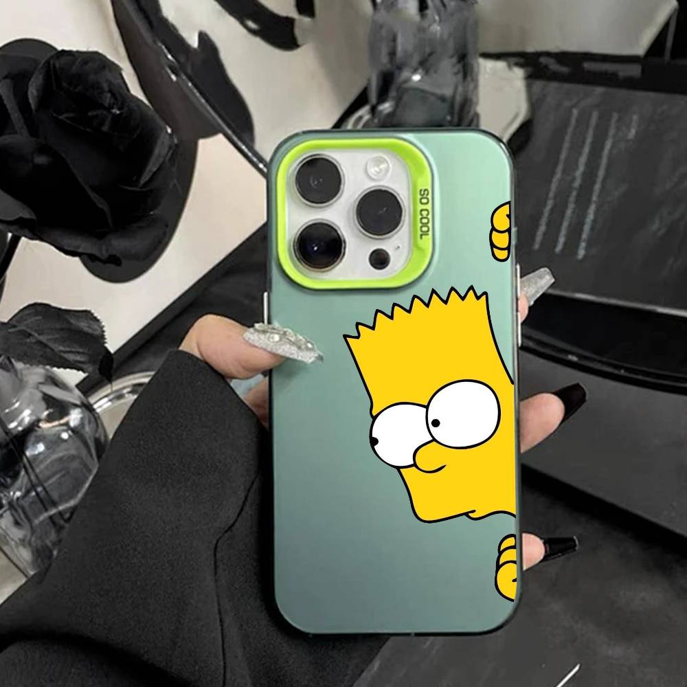 Чехол для телефона Anime T-The S-Simpsons-s для IPhone 16 17 15 14 12 13 Pro Max Белый цвет Ударопрочный чехол