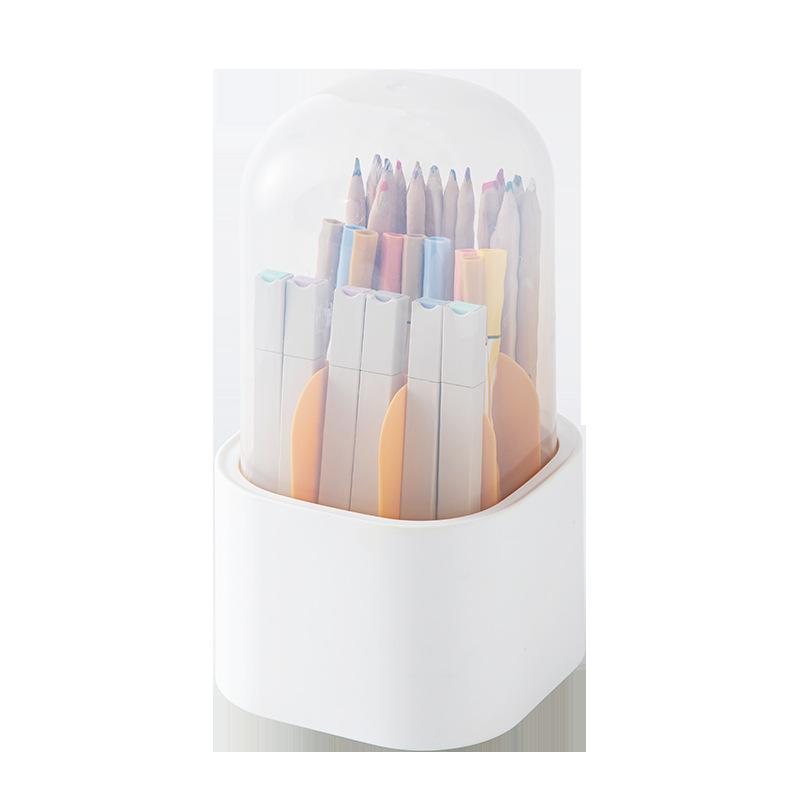 Настольный органайзер, прозрачный вращающийся держатель для ручек, полка-органайзер, цилиндр для канцелярских принадлежностей, держатель для ручек