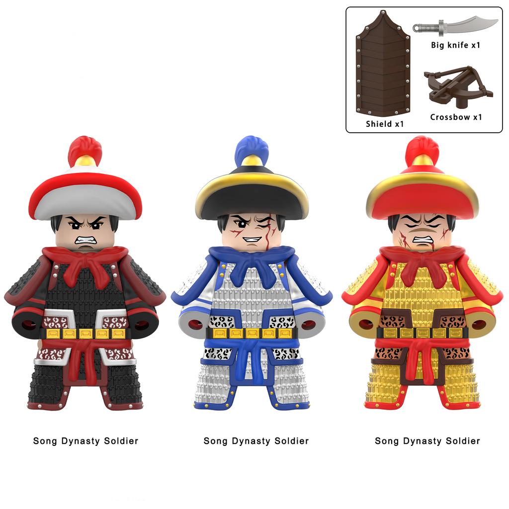 11 шт. Древнекитайский герой Юэ Фэй генерал военные доспехи солдат фигурки строительный блок меч шлем DIY кирпичная игрушка