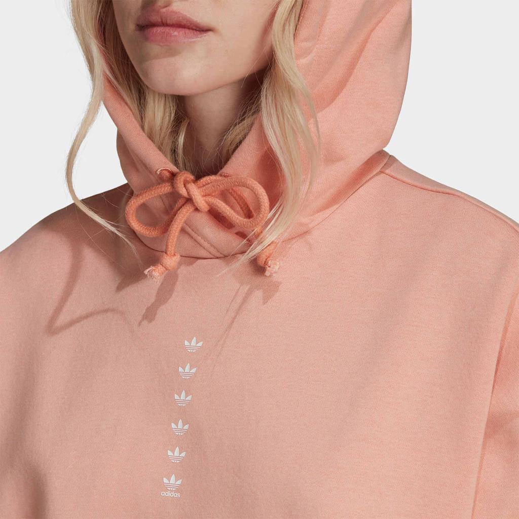 Adidas Оригинальные женские толстовки с капюшоном и карманами-кенгуру с логотипом, розовые HC1672