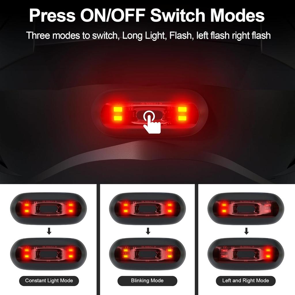 Светодиодный фонарь для мотоциклетного шлема, перезаряжаемый, водонепроницаемый, сигнальный, предупреждающий, задний фонарь, велосипедный, мигающий задний фонарь для ночной езды