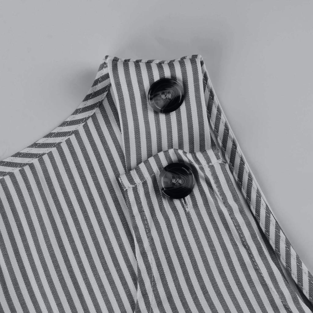 Women's Round-neck Button-and-shoulder Pocket Casual Dress