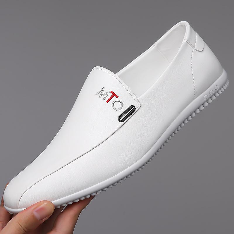 2024 Весна и осень Новые мужские повседневные кожаные туфли Мужские мягкие кожаные рукава с мягкой подошвой Туфли для ленивой езды 3056