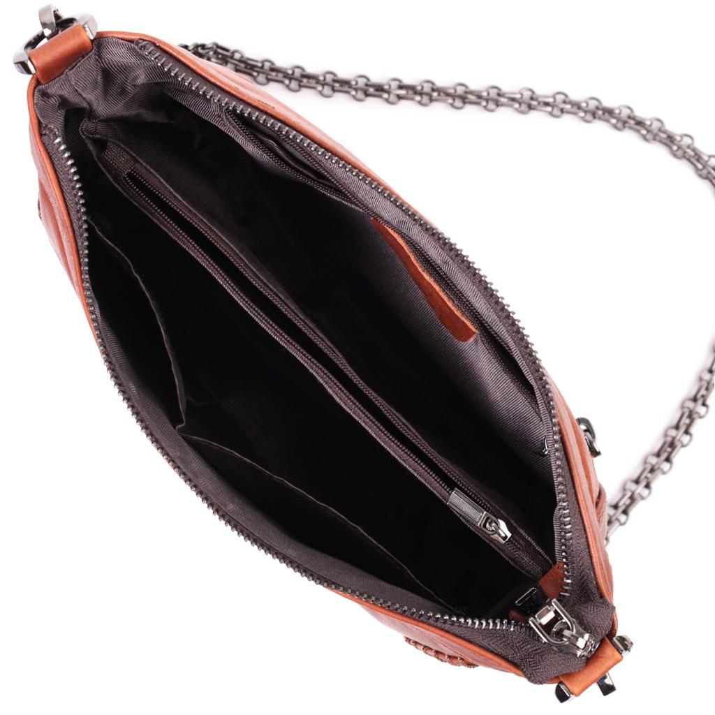 Женская кожаная сумка среднего размера на одно отделение Vintage Bag 22566 Светло-коричневый