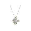 Tirr Lirr Ribbon Dancing Silver-White Necklace TNSLS0216M