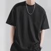 Men's Retro Round Neck Polyester T-Shirt: Solid Color, Short-Sleeve, Loose Fit