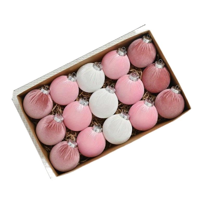 Рождественский шар Бархатный рождественский шар Рождественское украшение Подвеска Флок из бархатной ткани Рождественский шар Набор рождественских украшений