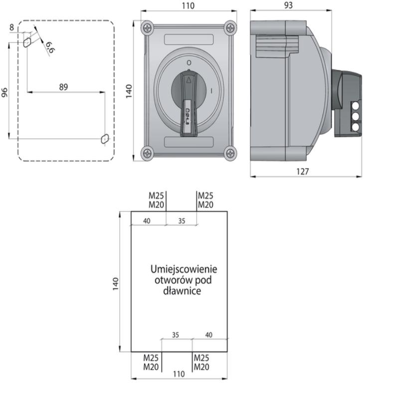 Cam switch in housing 16A (0-1)