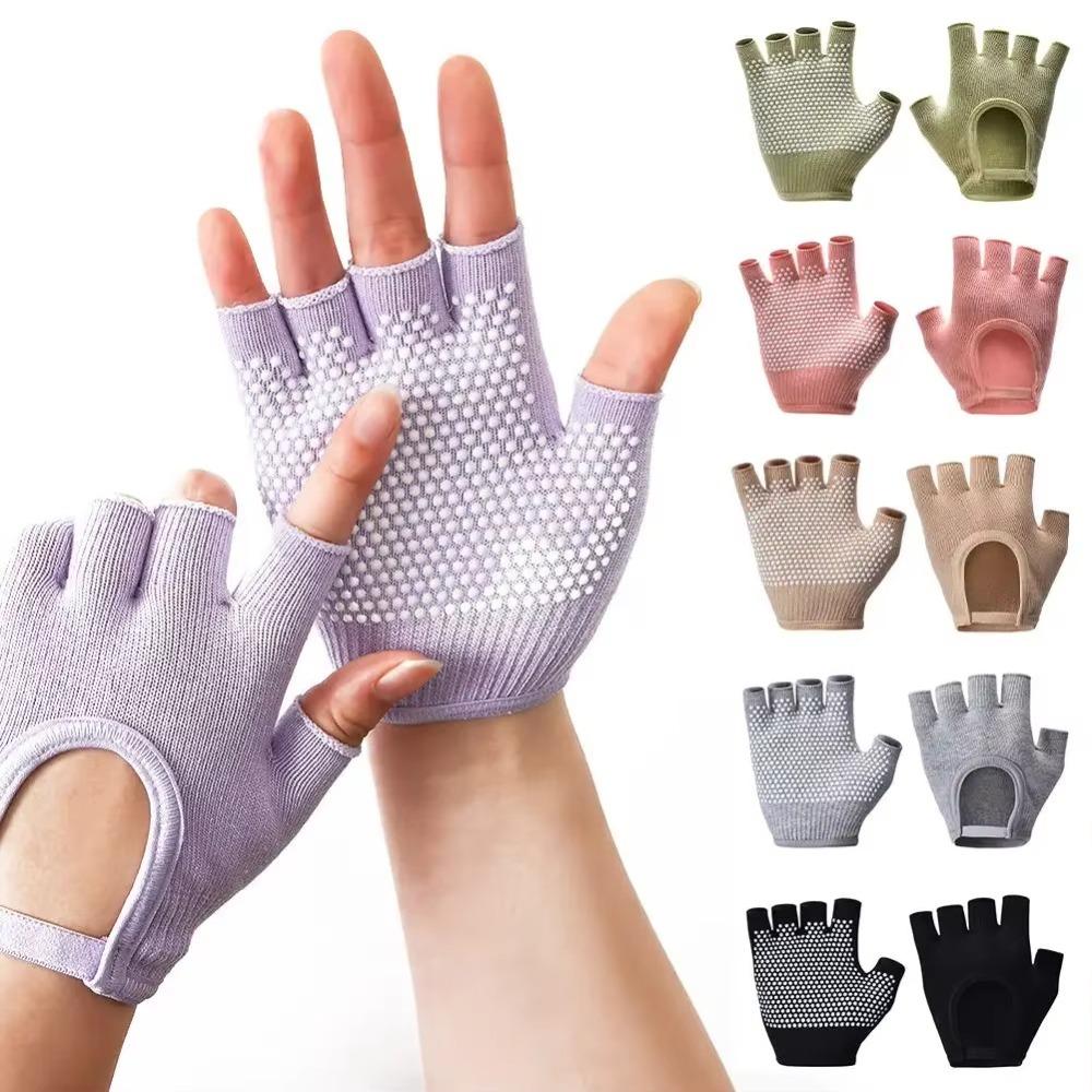 Breathable Half Finger Yoga Antislip Gloves Half Finger Pilates Sports Fishing Gloves Unisex