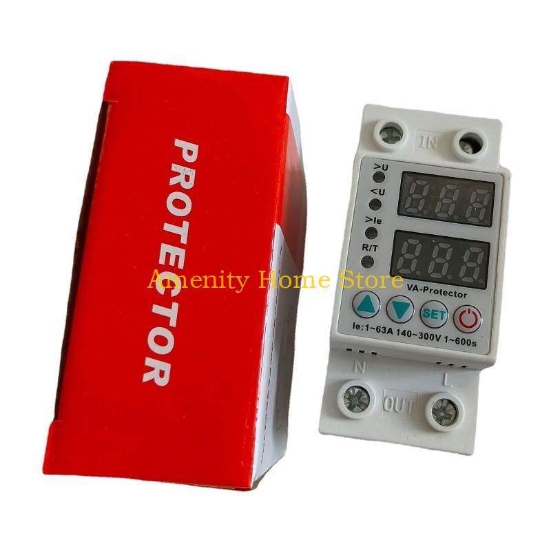 F26C Din Dual Display Adjustable Over Current and Under Protective Device Protector 63A 220V