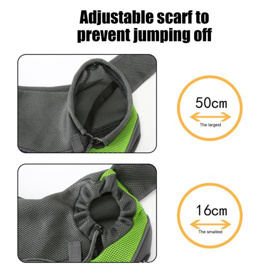 Pet Carrier Backpack Large Capacity Zipper Closure Hands-Free Mesh Sling Bag Breathable Design Mesh Cloth Crossbody Shoulder Bag