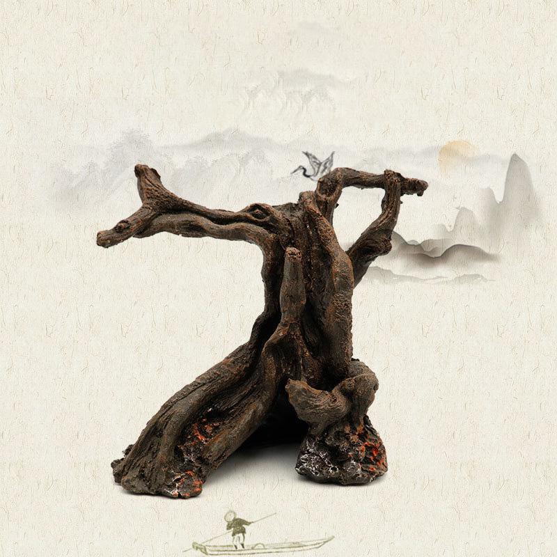 Aquarium Resin Woods Ornaments Fish Tank Decoration Accessories Sink Wood Tree Fishbowl Jellyfish Carp Reptile Animals