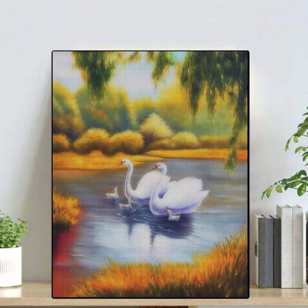 5D алмазная живопись Лебедь, полные круглые фотографии, стразы, мозаика, вышивка крестом, украшение для дома 30x40 см/12x16 дюймов