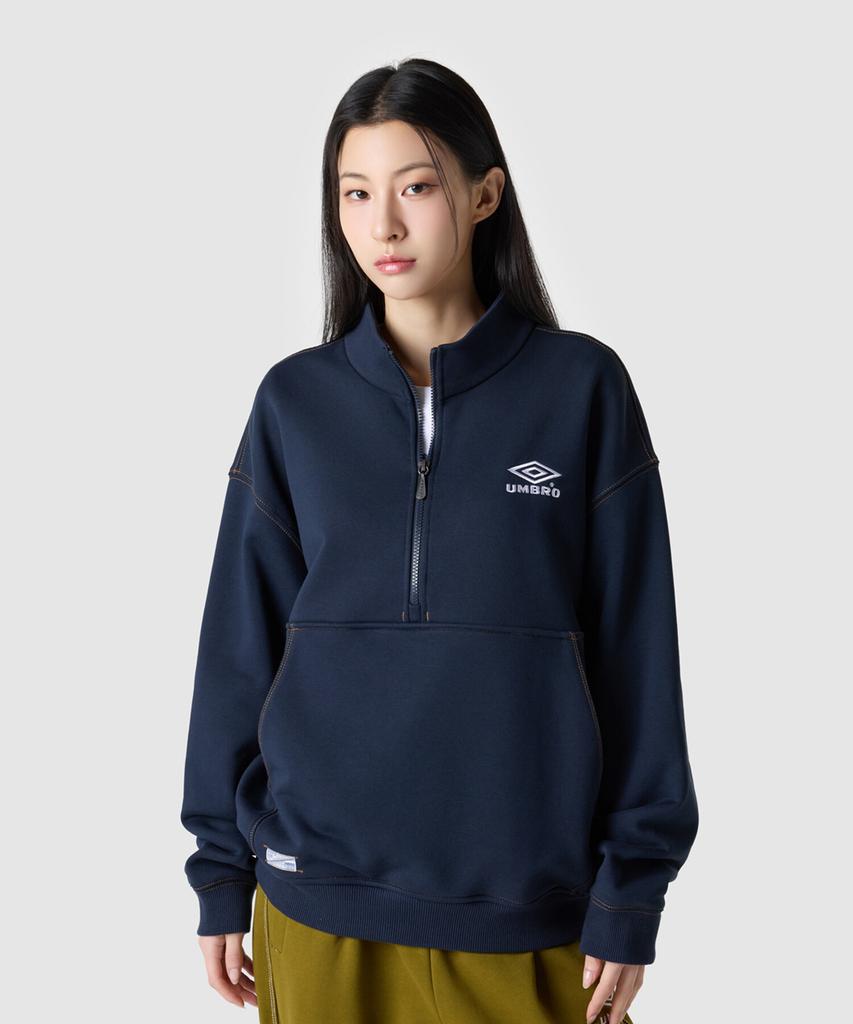UMBRO Crispy Taslan Collar Half-Zip Navy (Uq321Cfs92) (A Type)