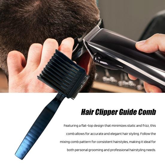2Pcs Barber Fade Comb Anti-static Men Curved Blending Flat Top Hair Clipper Guide Haircut Comb Home Salon Professional Hairdresser Styling Comb