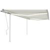 VidaXL Manual Retractable Awning with LED 4x3 M Cream 3069942