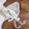 Summer Lace Headscarf Women Flower Embroidered Triangle Scarf Hair Band Sweet White Turban Headband Headwarp Hair Accessories