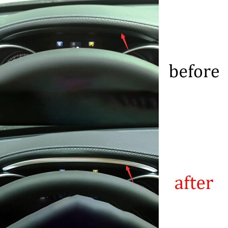For Benz C-Class W205 2015-2021 Sliver Steel Console Dashboard Speaker Ring Trim