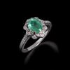 925 Sterling Silver Ring Natural Oval 6*8mm Emerald Flower Shape Design Fine Jewelry for Women's Anniversary and Banquet Gifts