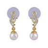 Estele Gold Plated Parrot Pearl Drop Earrings for Girls and Women