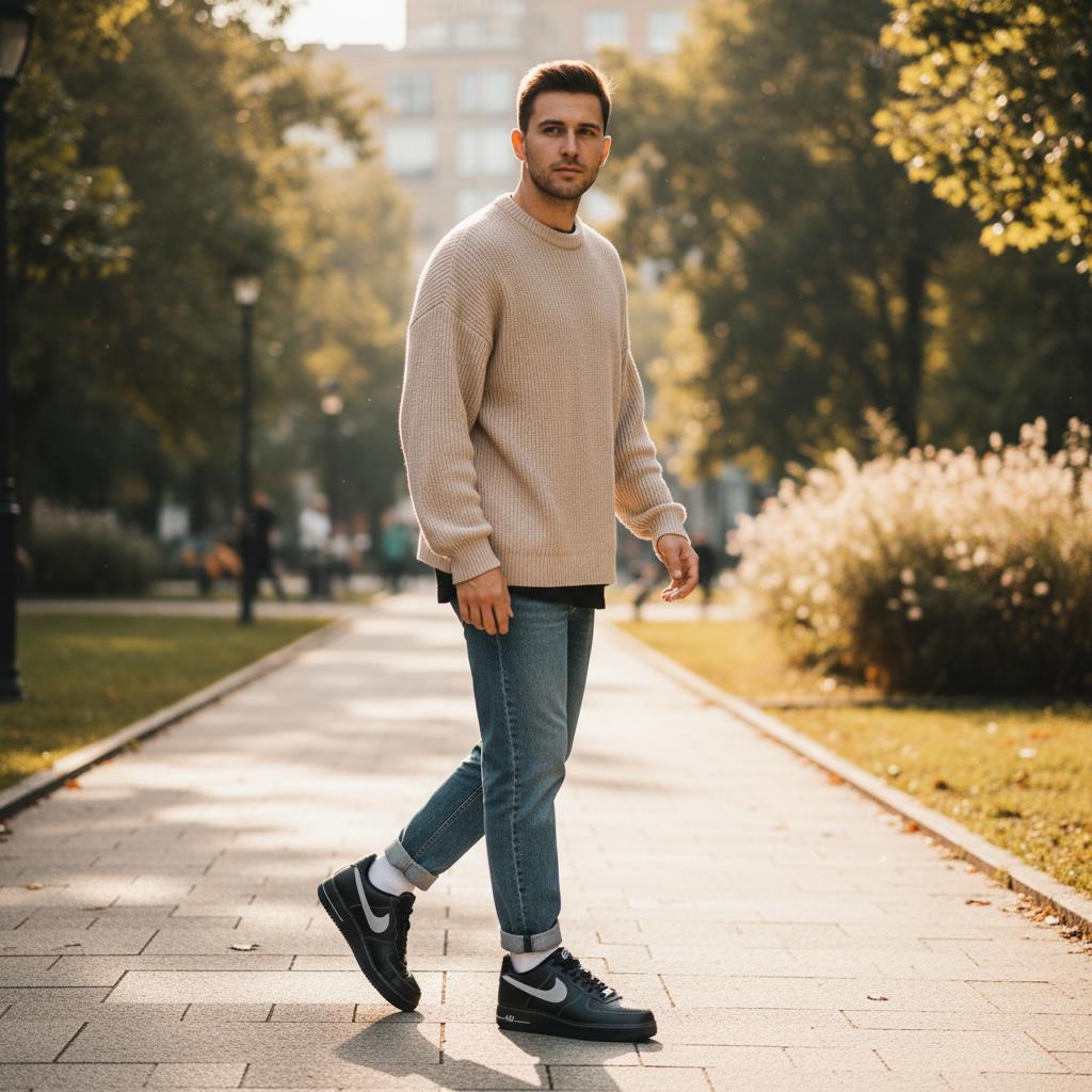 Nike Кроссовки унисекс Air Force 1 Low 07 Черный Волчий серый HQ2037-006