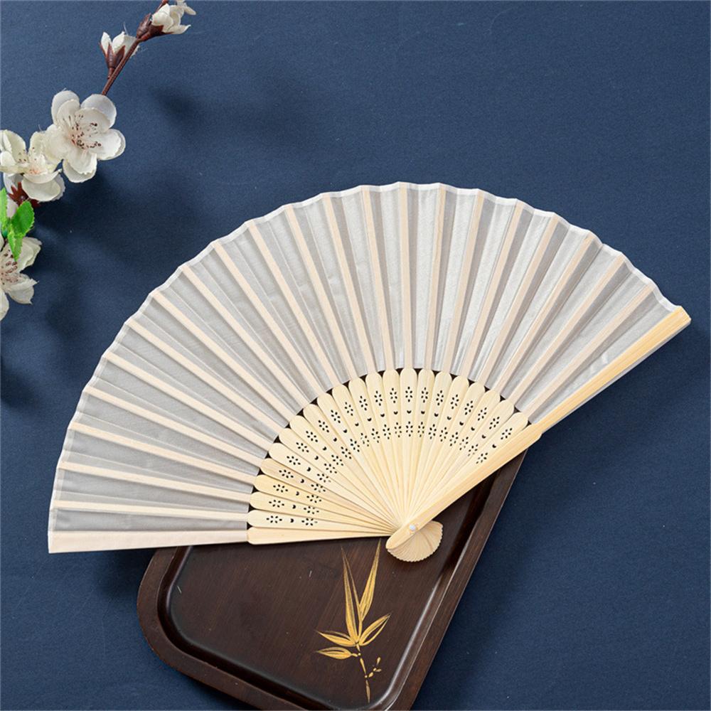 21cm Folding Hand Fan DIY Chinese Blank Paper Bamboo Fan Wooden Antiquity Fan DIY Calligraphy Painting Home Party Decor Gifts
