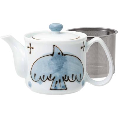 Керамический чайник Hasami ware Issei объемом 325 мл из нержавеющей стали, цвет aile зеленый, сделано в Японии, примерно 20457. (с ситечком)